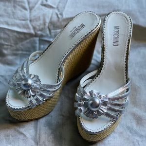 Vintage Moschino Silver Wedges